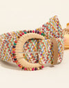 Multicolored Polypropylene Bead Buckle Belt