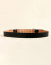 PU Leather Two Row Eyelet Belt