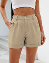 Roll Trim Half Elastic Waist Shorts