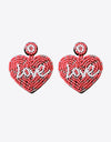 LOVE Beaded Heart Earrings