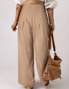 Smocked High Waist Wide Leg Pants