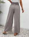 Tied Printed Wide Leg Pants