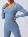 Twisted Backless Long Sleeve Jumpsuit