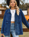 Collared Neck Button Up Denim Jacket