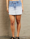 BAYEAS High Waisted Asymmetrical Ombre Mini Skirt