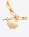 Heart Lock Charm Chain Bracelet