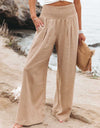 Full Size Smocked Waist Wide Leg Pants