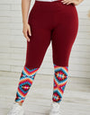 Plus Size Geometric Print High Waist Leggings