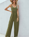 V-Neck Spaghetti Strap Wide Leg Jumpsuit