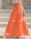 High Waist Maxi Tiered Skirt