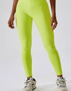 Wide Waistband Slim Fit Back Pocket Sports Leggings