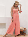 Openwork Spaghetti Strap Wide Leg Jumpsuit