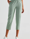 Elastic Waist Cropped Sports Pants