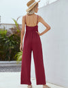 Adjustable Spaghetti Strap Jumpsuit with Pockets