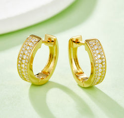 Moissanite 925 Sterling Silver Huggie Earrings