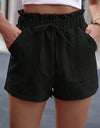 Tied High Waist Shorts with Pockets