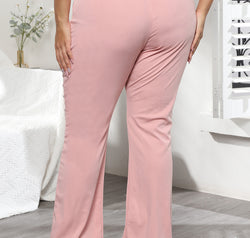 Plus Size Seamed Detail Plain Pants