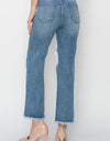 RISEN High Rise Distressed Crop Straight Jeans