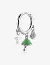 925 Sterling Silver Multi-Charm Drop Earrings