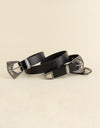 Double Buckle PU Leather Belt