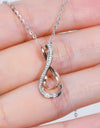 925 Sterling Silver Inlaid Moissanite Infinity Pendant Necklace