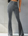 Ribbed High Waist Flare Pants