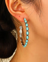 Artificial Turquoise C-Hoop Earrings