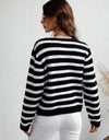 Woven Right Striped Button Front Cardigan