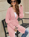 Open Front Lantern Sleeve Cardigan