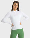 Half Zip Thumbhole Sleeve Sports Top