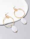 Alloy & Rhinestone Hoop Drop Earrings