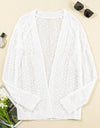 Openwork Open Front Long Sleeve Cardigan