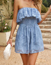 Devine Strapless Layered Smocked Romper