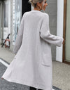 Dropped Shoulder Long Sleeve Cardigan with Pocket