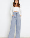 Tie Front Paperbag Wide Leg Pants