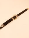 Double Buckle PU Leather Belt