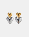 Stainless Steel Double Heart Earrings