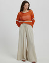 Drawstring Wide Leg Pants