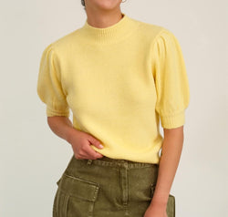 HYFVE Mock Neck Puff Sleeve Sweater