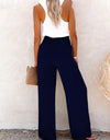 Full Size Decorative Button High Waist Pants