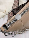 PU Leather Chain Trim Crossbody Bag