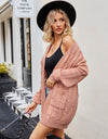 Cable-Knit Long Sleeve Cardigan