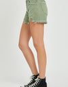 RISEN Mid Waist Frayed Hem Denim Shorts