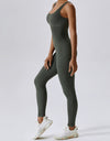 Wide Strap Sleeveless Active Jumpsuit