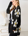 Floral Button Down Longline Cardigan