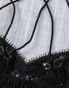 Smocked Eyelash Trim Lace Bralette