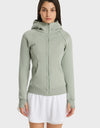 Zip Up Seam Detail Hooded Sports Jacket