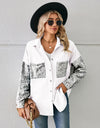 Leopard Button Up Denim Jacket