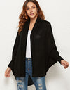 Open Front Dolman Sleeve Longline Cardigan