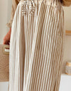 Pocketed Striped Wide Leg Pants